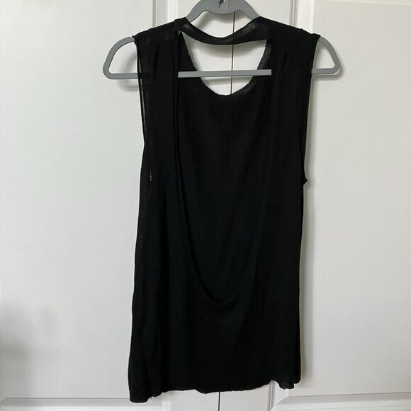 Zadig & Voltaire Knit Tank Womens M Black Open Back Carmen Top Goth Grunge - Picture 2 of 8